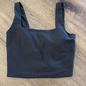 YPB black workout crop top